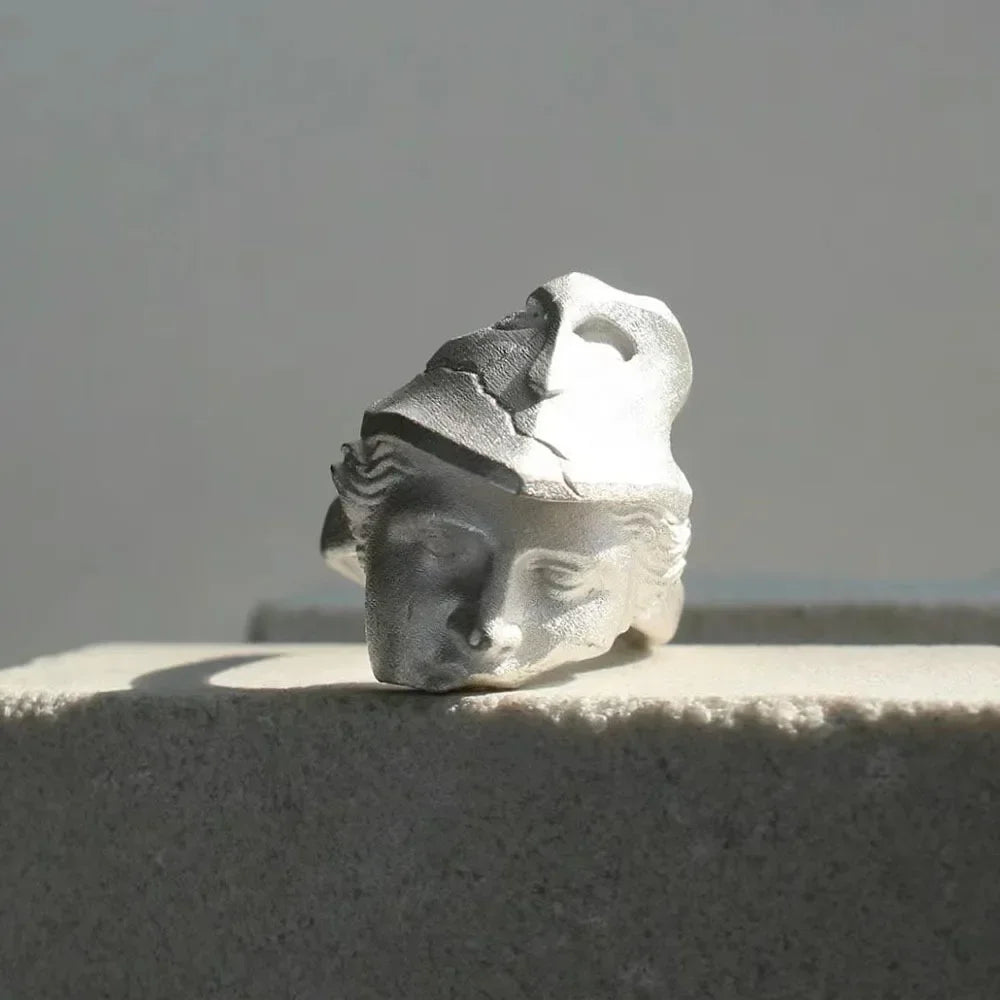Abstract Face Sculpture Ring