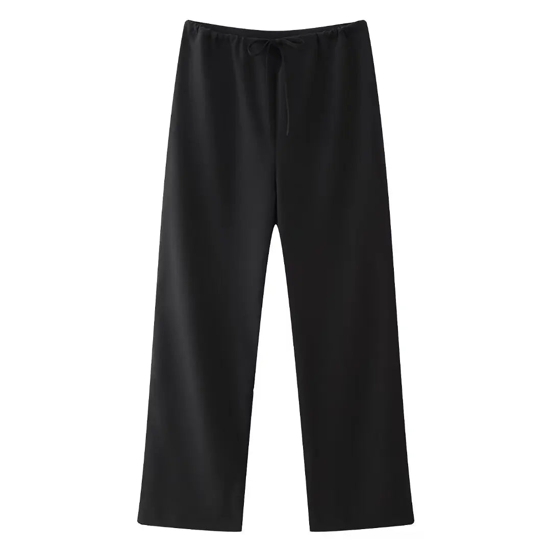 Asymmetric Halter Top & Wide-Leg Pants