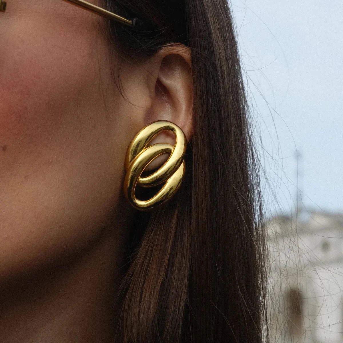 Bold Twist Loop Earrings