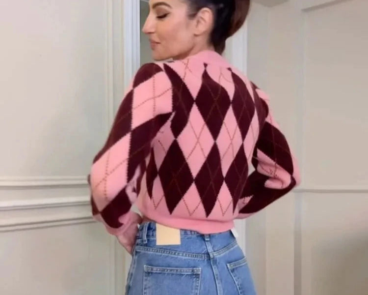Argyle Knit Sweater