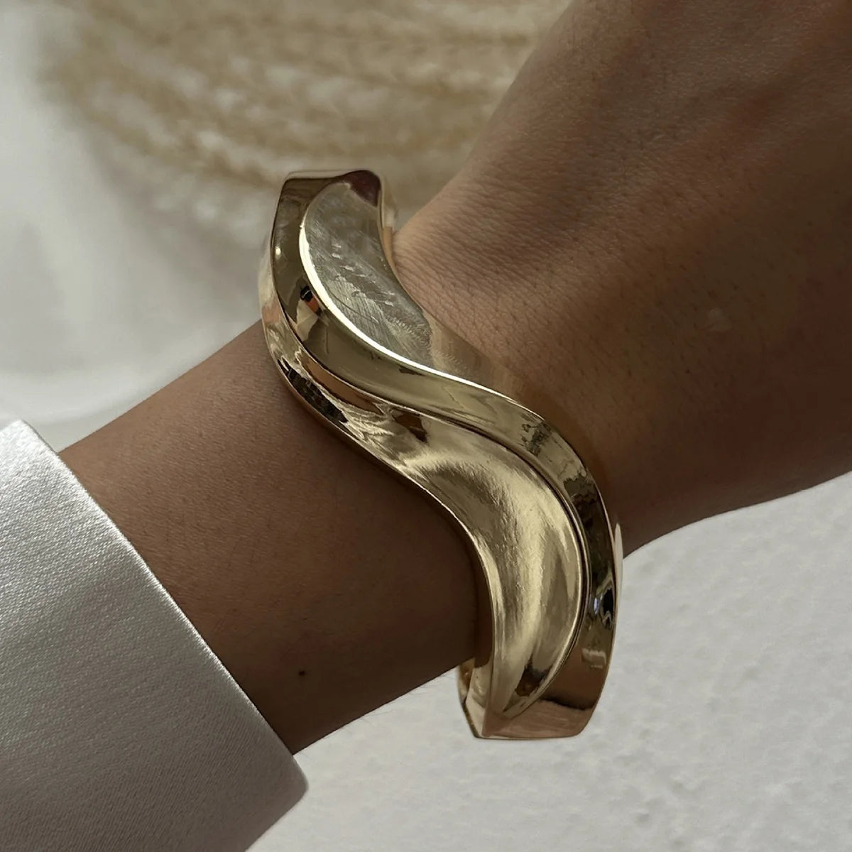 Bold Gold & Pearl Bracelet Set