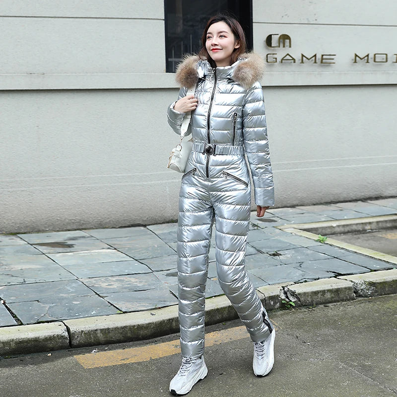 Women's Quilted Winter Jumpsuit