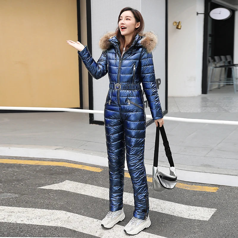 Women's Quilted Winter Jumpsuit