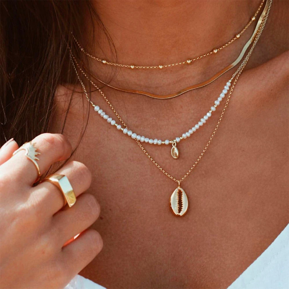 Boho Seashell Layered Necklace
