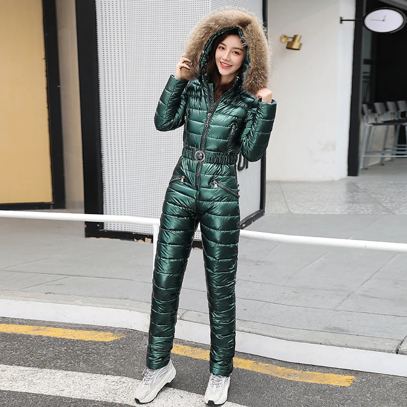 Women's Quilted Winter Jumpsuit