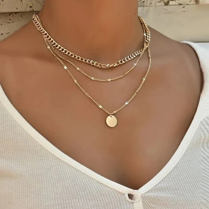 Layered Chain Necklace Set