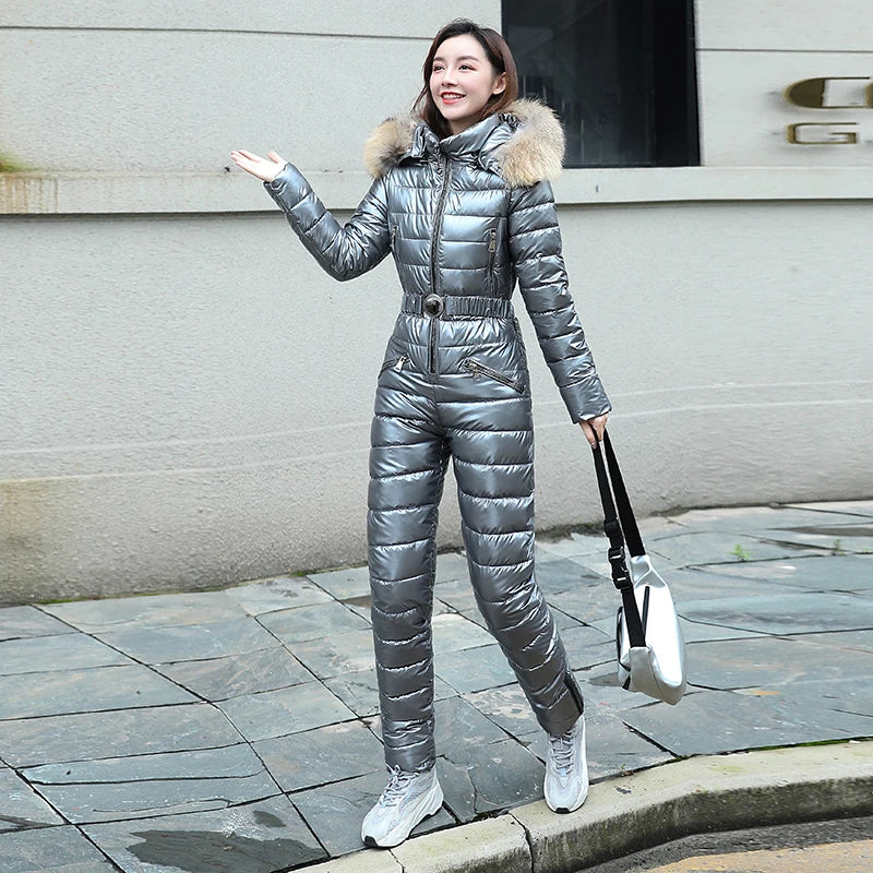 Women's Quilted Winter Jumpsuit