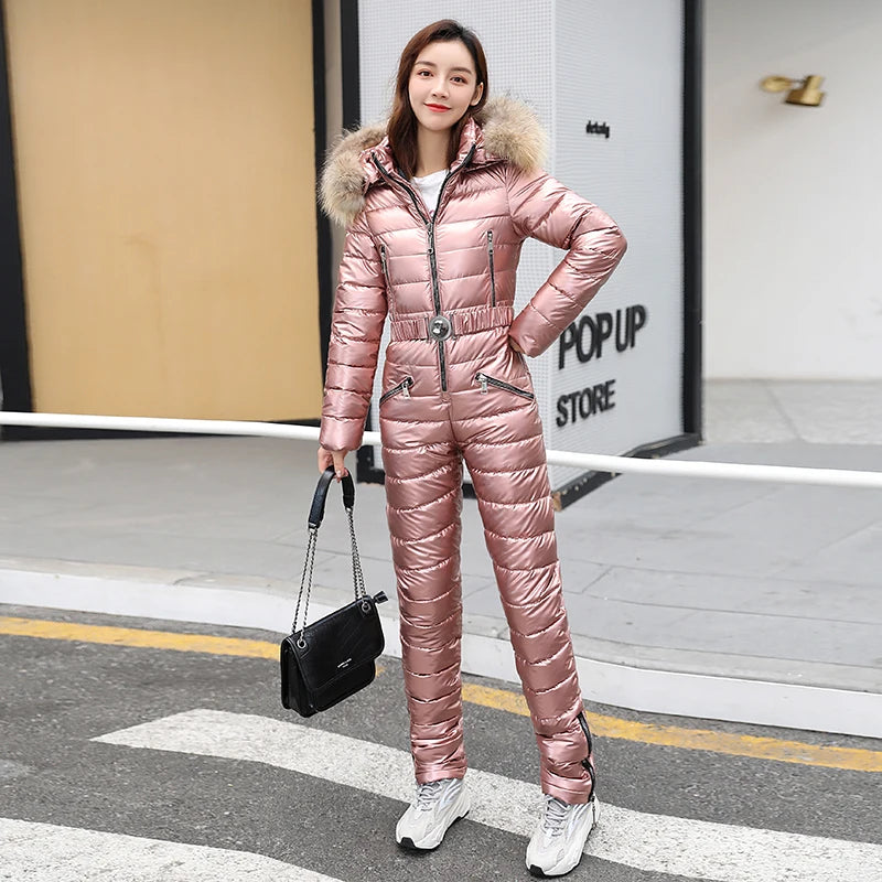 Women's Quilted Winter Jumpsuit