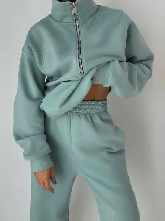 Two-Piece Cotton Warm Sweatshirt Set