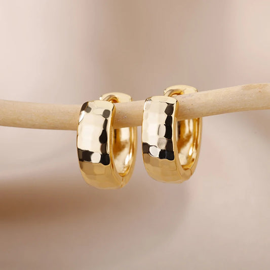 Chunky Textured Hoop Earrings