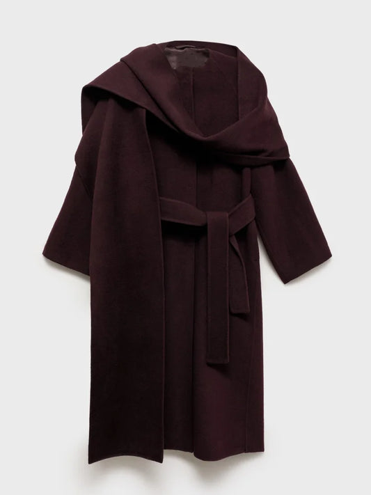 Rote elegante Schal Wollkragen Frauenjacke