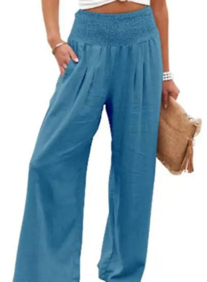 Flowy Linen Wide-Leg Pants 