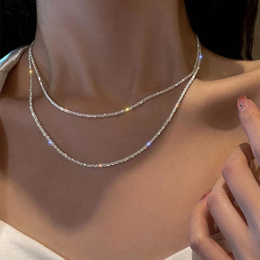 Elegante set di collana a catena in argento sterling