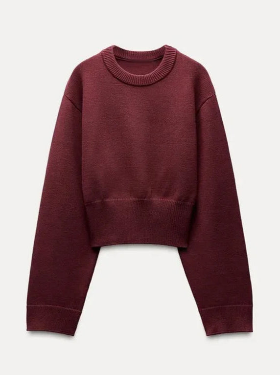 Pull en tricot brun