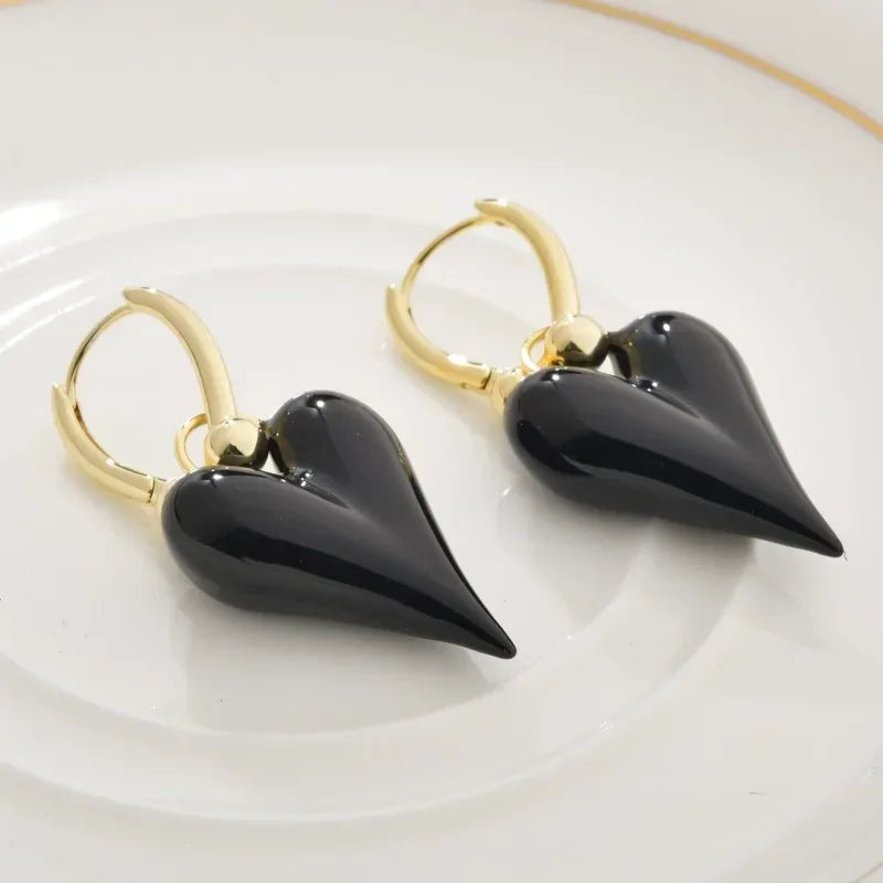 Bold Heart Drop Earrings