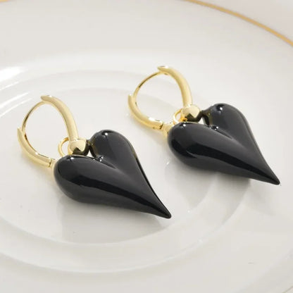 Bold Heart Drop Earrings