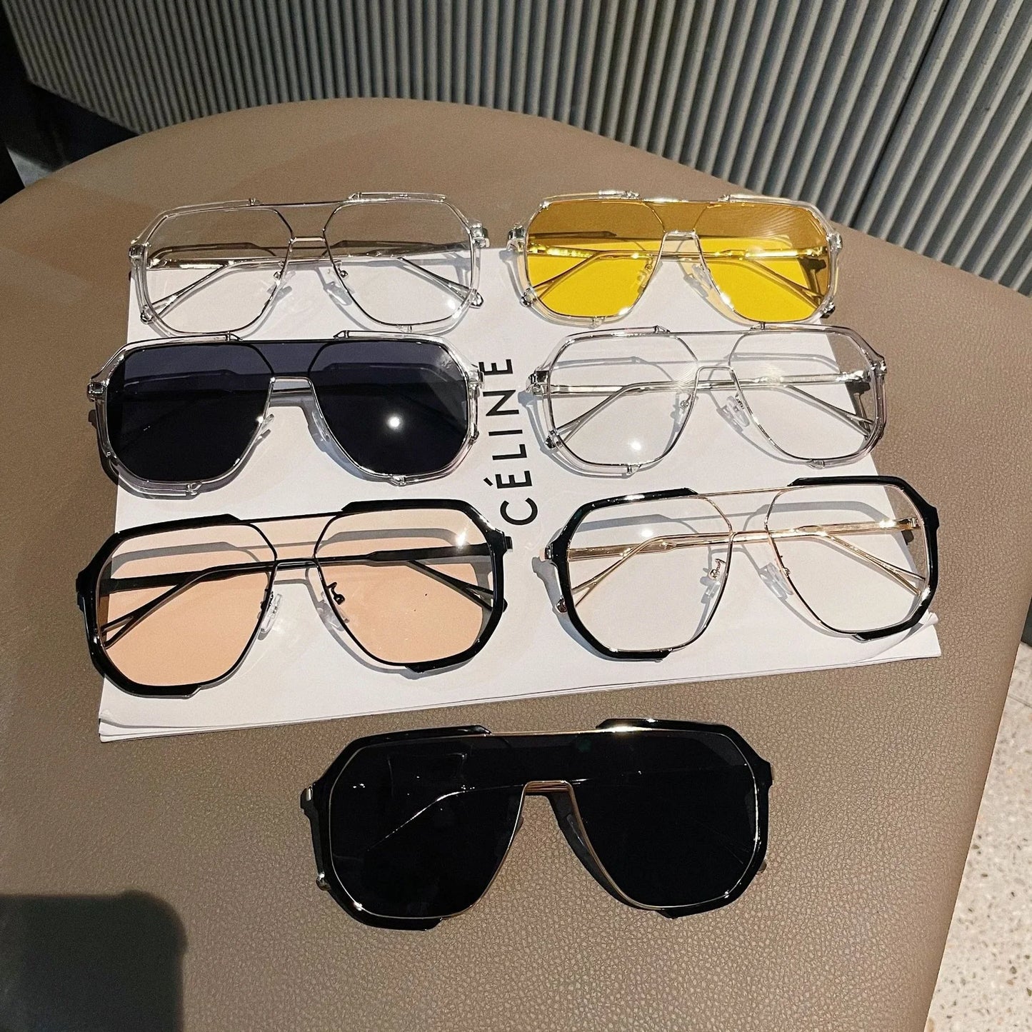 Luxury Geometric Aviator Sunglasses