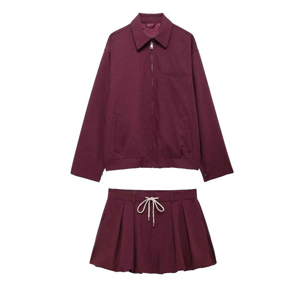 Burgundy Two-Piece Set