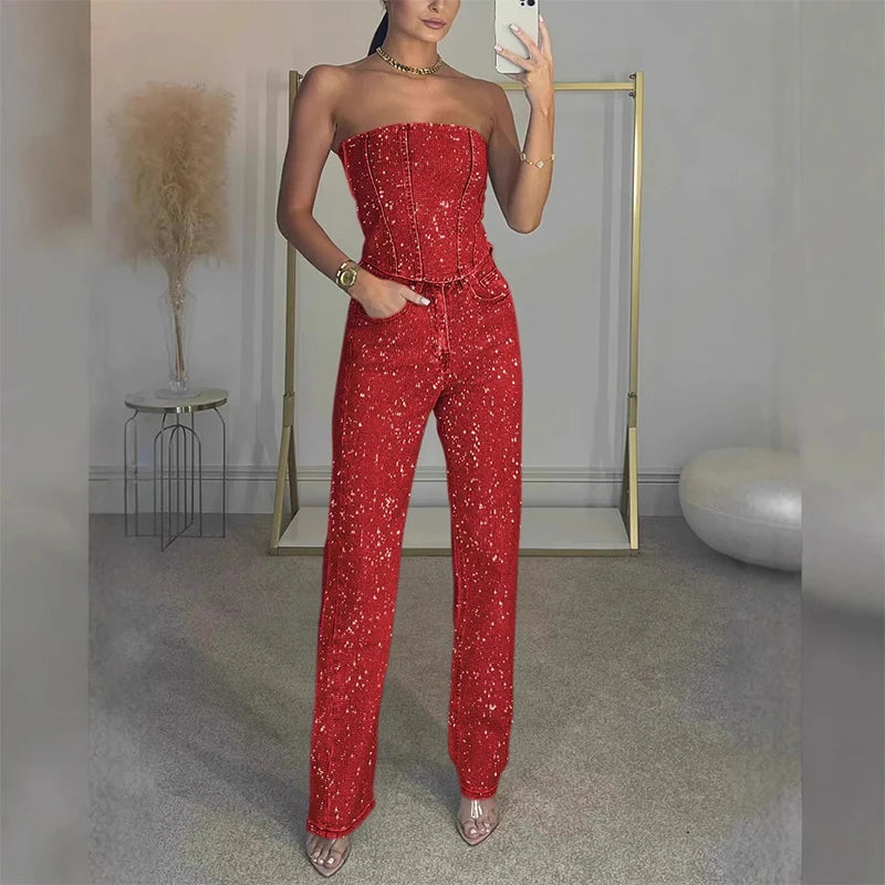 Glittery Two-Piece Set