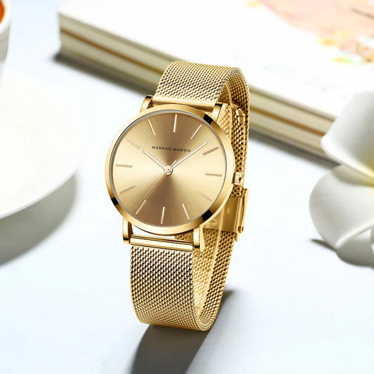 Luxurious Rose Gold Mesh Watch