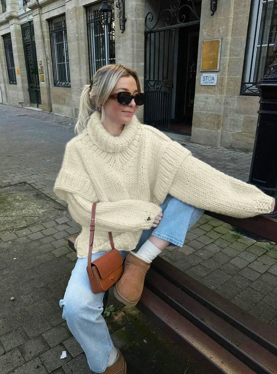 Elegant Oversized Turtleneck Sweater