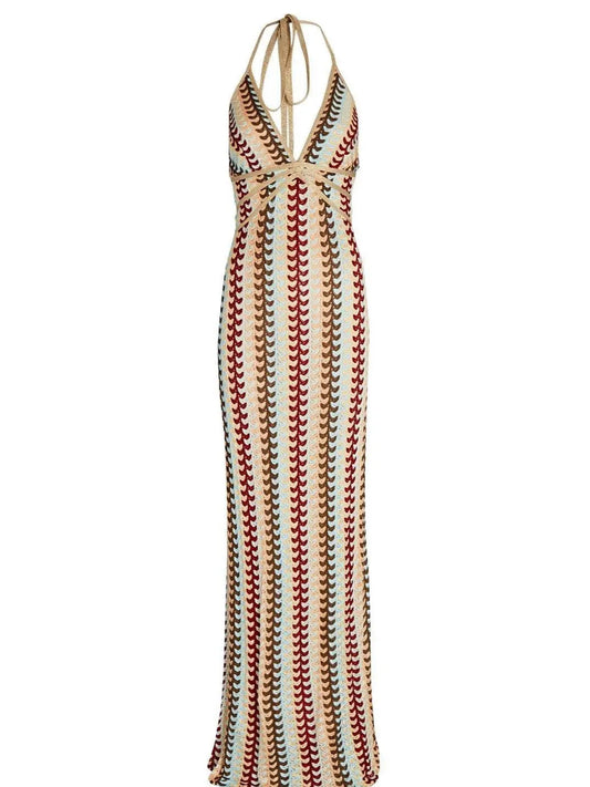 Abito maxi Chevron multicolore