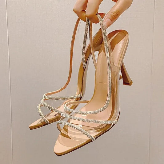 Clear Strap Stiletto Sandals