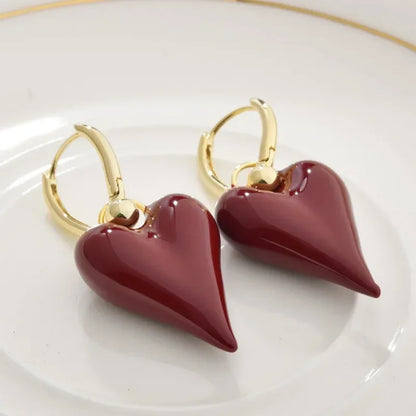 Bold Heart Drop Earrings