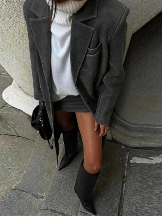 Charcoal Gray Longline Coat