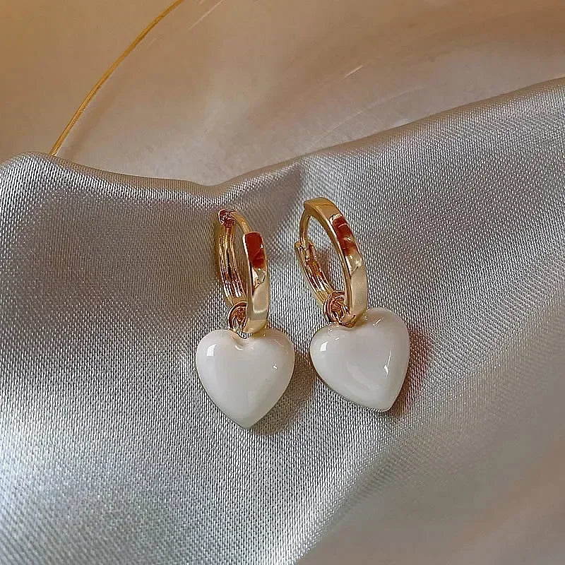 Heart Charm Hoop Earrings