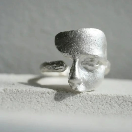 Abstract Face Sculpture Ring