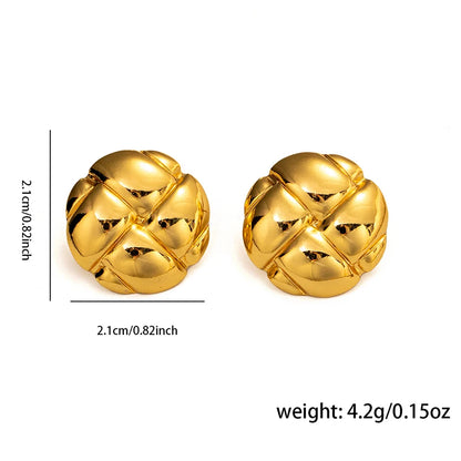 Abstract Gold Stud Earrings