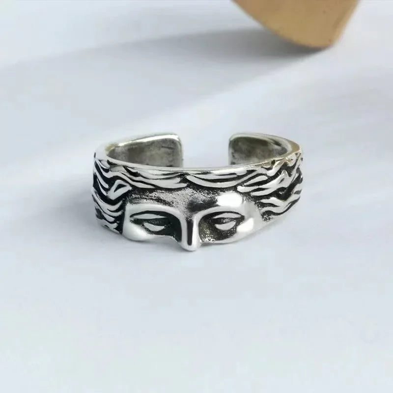 Abstract Face Sculpture Ring