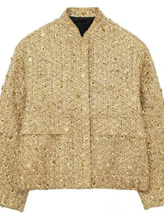 Chaqueta de lentejuelas brillantes de moda femenina