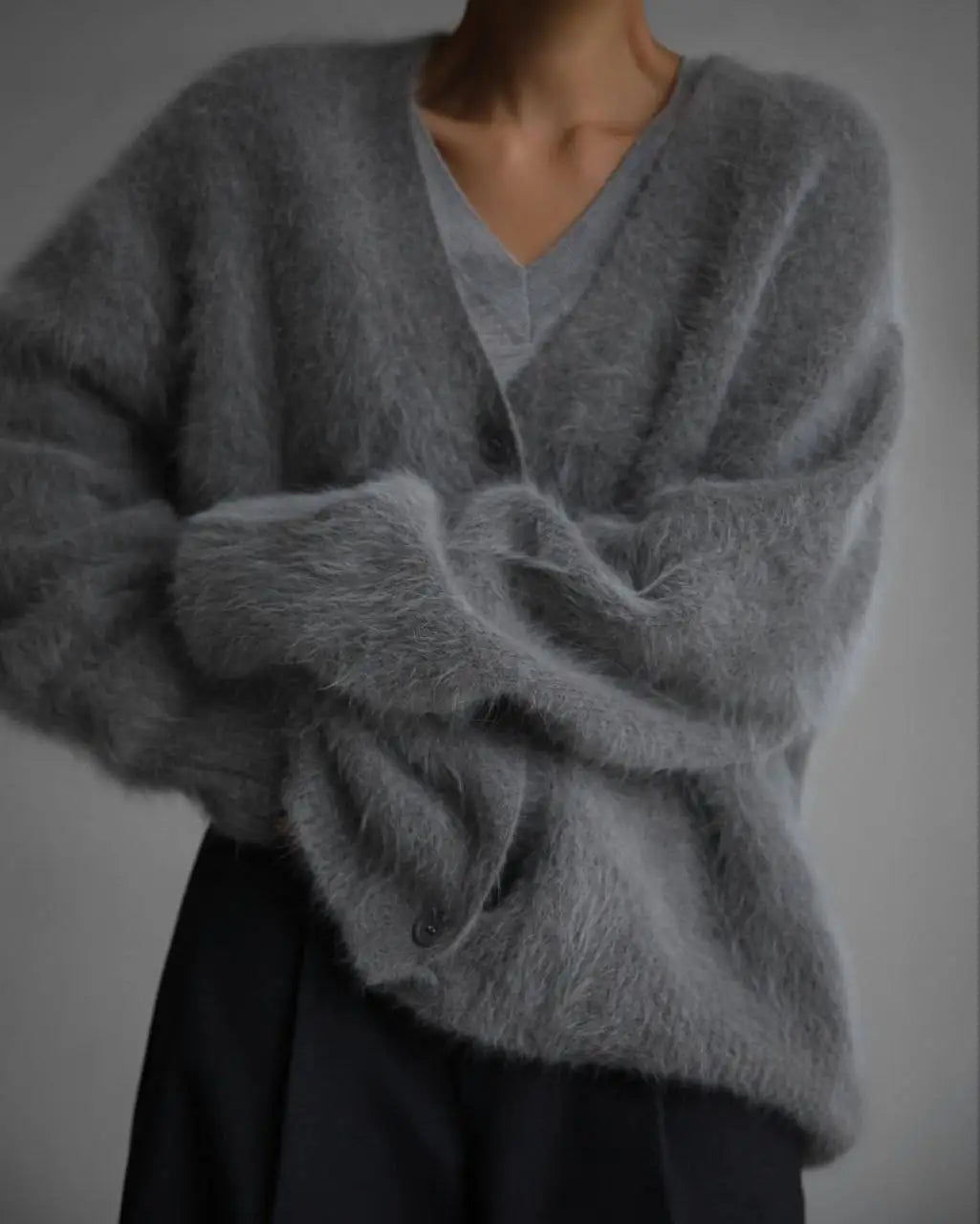 Elegante duo di cardigan Mohair