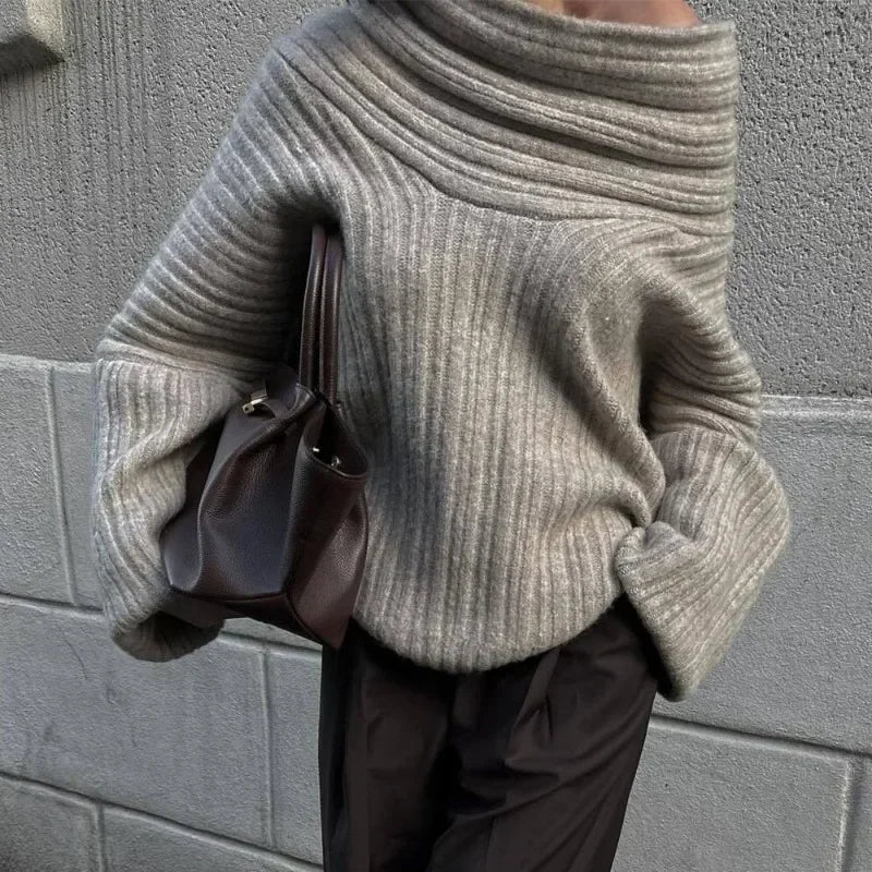 Off-Shoulder Oversized Knit Sweater