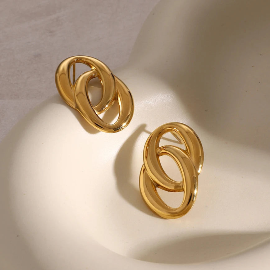 Bold Twist Loop Earrings