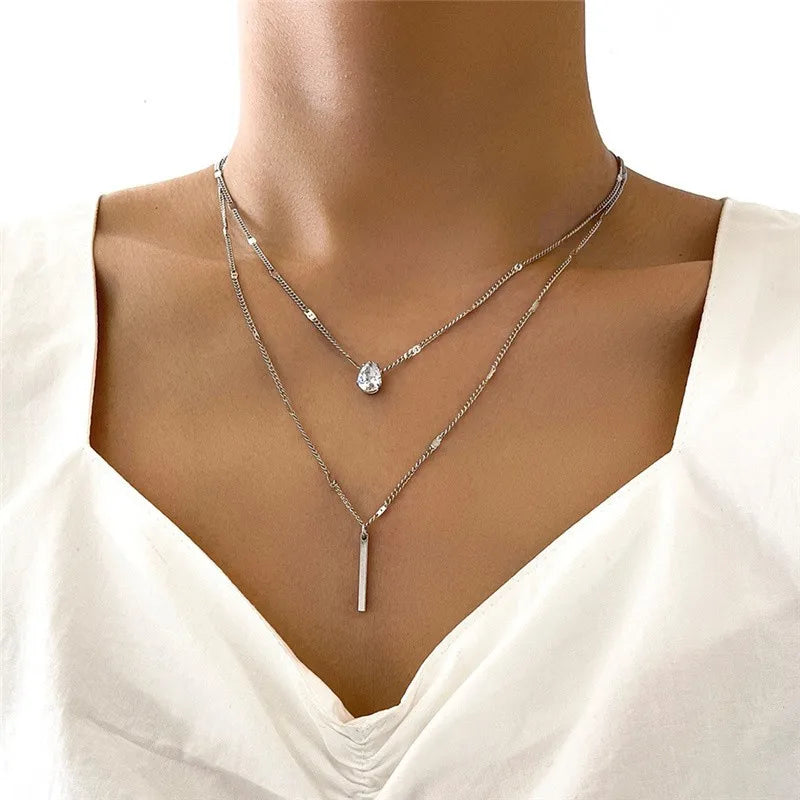 Layered Chain Necklace Set