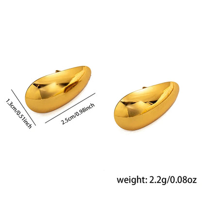 Abstract Gold Stud Earrings